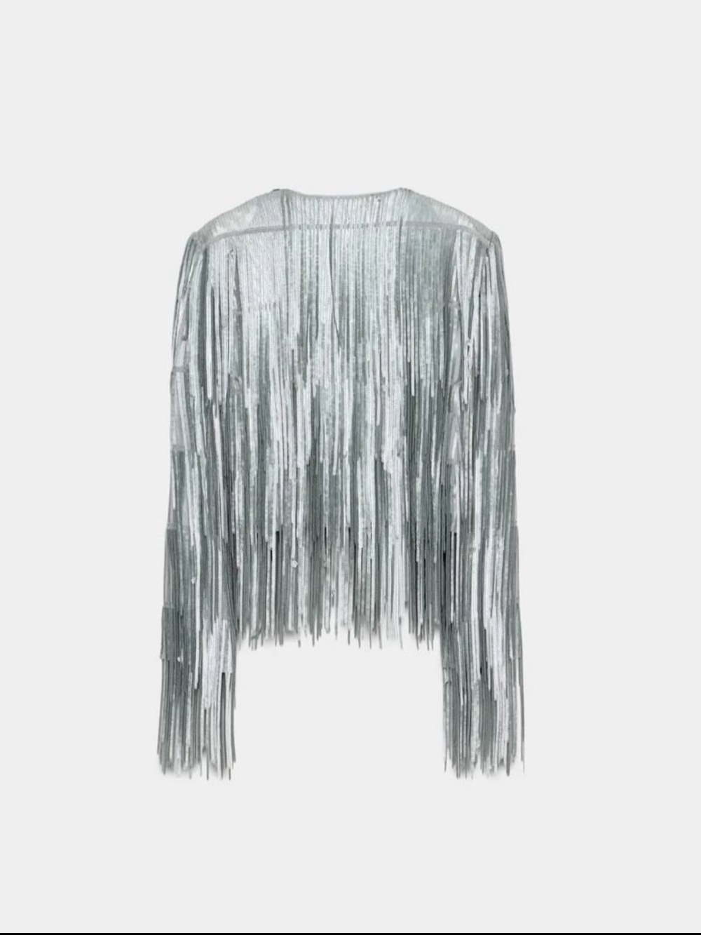 ZARA ZW COLLECTION FRINGED SEQUIN JACKET - Picture 17 of 17